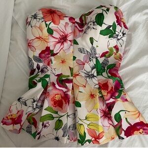 Guess Floral Strapless Top Bustier- Multicolor